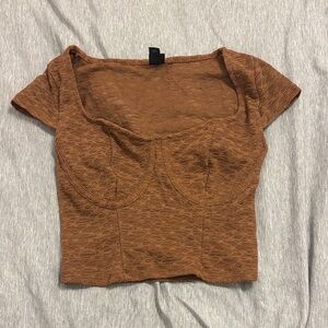 Wild Fable Brown Lace Crop Top